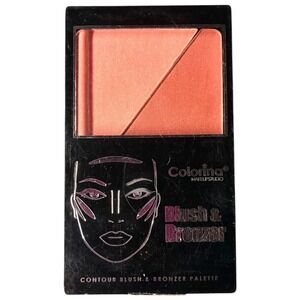 Colorina Blush‎ and Bronzer Contour Palette Peach Tan Matte Shimmer Kit Set